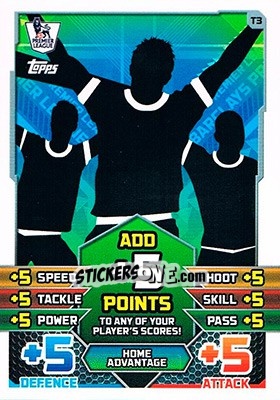 Sticker Home Advantage - English Premier League 2015-2016. Match Attax n. T3 - Topps