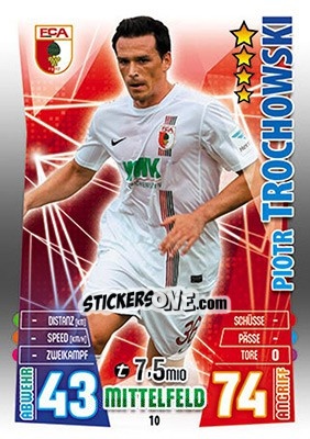 Sticker Piotr Trochowski - German Fussball Bundesliga 2015-2016. Match Attax - Topps