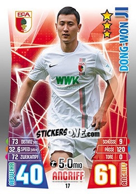 Cromo Dong-Won Ji - German Fussball Bundesliga 2015-2016. Match Attax - Topps