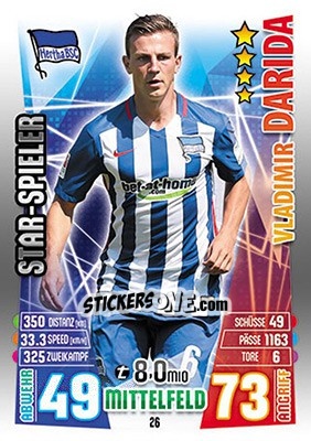 Sticker Vladimír Darida - German Fussball Bundesliga 2015-2016. Match Attax - Topps