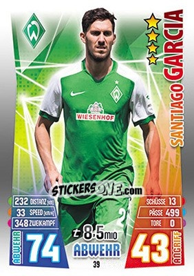 Figurina Santiago García - German Fussball Bundesliga 2015-2016. Match Attax - Topps