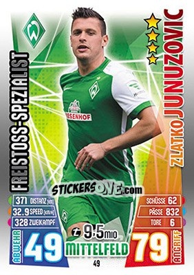 Sticker Zlatko Junuzovic - German Fussball Bundesliga 2015-2016. Match Attax - Topps
