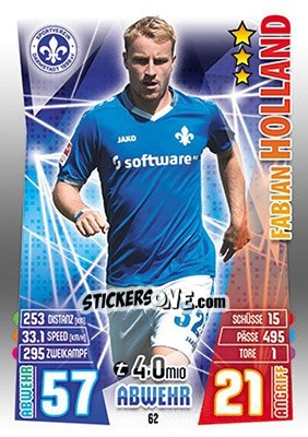 Sticker Fabian Holland - German Fussball Bundesliga 2015-2016. Match Attax - Topps