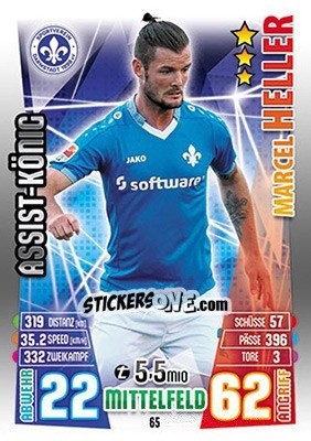 Sticker Marcel Heller - German Fussball Bundesliga 2015-2016. Match Attax - Topps