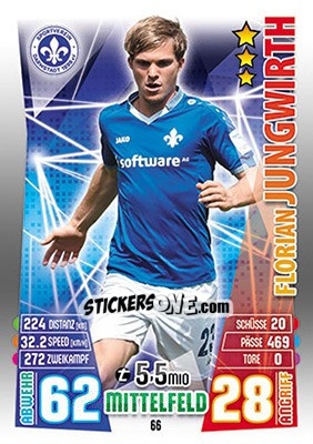 Sticker Florian Jungwirth - German Fussball Bundesliga 2015-2016. Match Attax - Topps