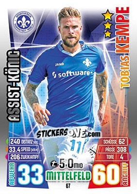 Sticker Tobias Kempe - German Fussball Bundesliga 2015-2016. Match Attax - Topps