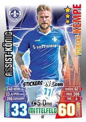 Cromo Tobias Kempe - German Fussball Bundesliga 2015-2016. Match Attax - Topps