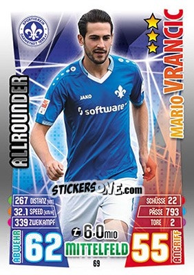Sticker Mario Vrancic - German Fussball Bundesliga 2015-2016. Match Attax - Topps