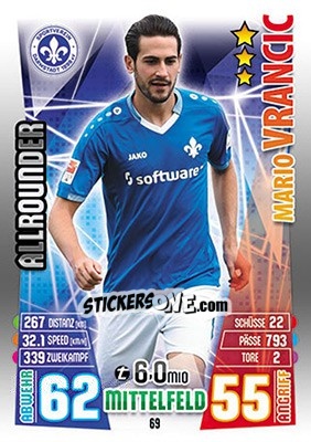 Cromo Mario Vrancic - German Fussball Bundesliga 2015-2016. Match Attax - Topps