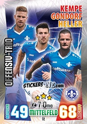 Sticker Tobias Kempe / Jérôme Gondorf / Marcel Heller - German Fussball Bundesliga 2015-2016. Match Attax - Topps