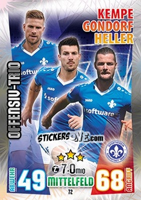 Figurina Tobias Kempe / Jérôme Gondorf / Marcel Heller - German Fussball Bundesliga 2015-2016. Match Attax - Topps