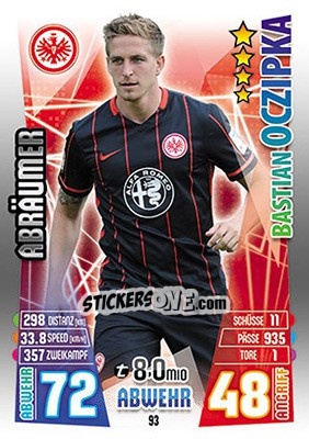Sticker Bastian Oczipka - German Fussball Bundesliga 2015-2016. Match Attax - Topps