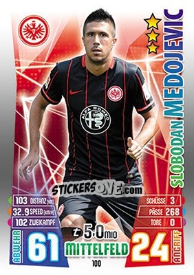 Sticker Slobodan Medojevic - German Fussball Bundesliga 2015-2016. Match Attax - Topps