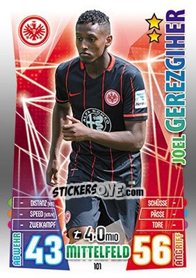 Figurina Joel Gerezgiher - German Fussball Bundesliga 2015-2016. Match Attax - Topps