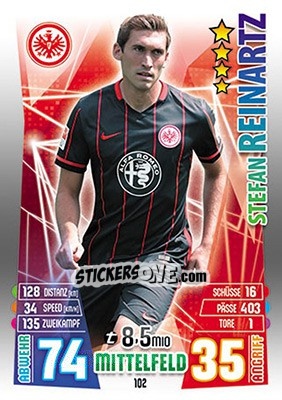 Sticker Stefan Reinartz - German Fussball Bundesliga 2015-2016. Match Attax - Topps