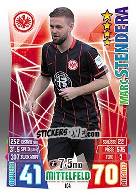 Sticker Marc Stendera - German Fussball Bundesliga 2015-2016. Match Attax - Topps