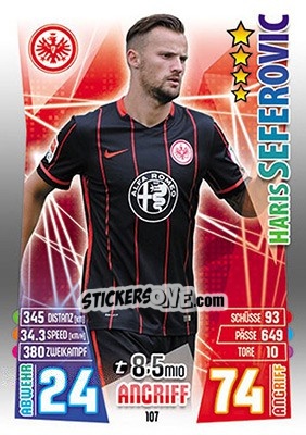 Sticker Haris Seferovic - German Fussball Bundesliga 2015-2016. Match Attax n. 107 - Topps