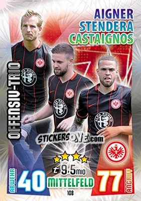 Cromo Stefan Aigner / Marc Stendera / Luc Castaignos - German Fussball Bundesliga 2015-2016. Match Attax - Topps