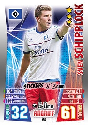 Sticker Sven Schipplock - German Fussball Bundesliga 2015-2016. Match Attax - Topps