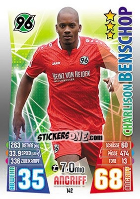 Sticker Charlison Benschop - German Fussball Bundesliga 2015-2016. Match Attax - Topps