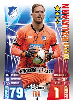 Figurina Oliver Baumann - German Fussball Bundesliga 2015-2016. Match Attax - Topps