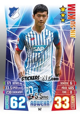 Figurina Jin-Su Kim - German Fussball Bundesliga 2015-2016. Match Attax - Topps