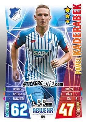 Sticker Pavel Kadeřábek - German Fussball Bundesliga 2015-2016. Match Attax - Topps