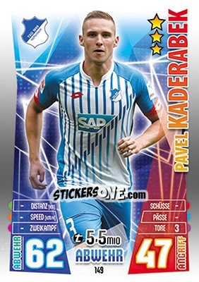 Cromo Pavel Kadeřábek - German Fussball Bundesliga 2015-2016. Match Attax - Topps