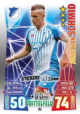 Figurina Jonathan Schmid - German Fussball Bundesliga 2015-2016. Match Attax - Topps