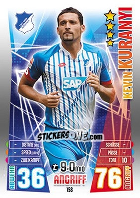 Figurina Kevin Kurányi - German Fussball Bundesliga 2015-2016. Match Attax - Topps