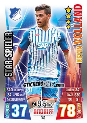 Figurina Kevin Volland - German Fussball Bundesliga 2015-2016. Match Attax - Topps