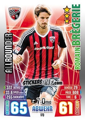 Cromo Romain Brègerie - German Fussball Bundesliga 2015-2016. Match Attax - Topps