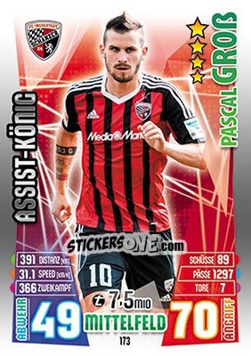 Sticker Pascal Gross - German Fussball Bundesliga 2015-2016. Match Attax - Topps