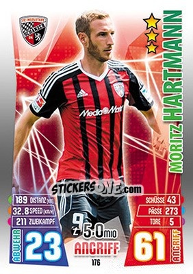 Cromo Moritz Hartmann - German Fussball Bundesliga 2015-2016. Match Attax - Topps