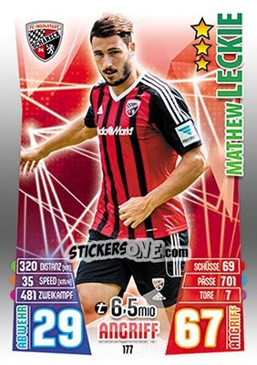 Cromo Mathew Leckie - German Fussball Bundesliga 2015-2016. Match Attax - Topps