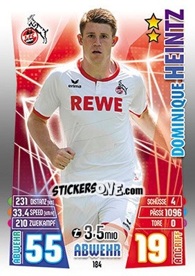 Figurina Dominique Heintz - German Fussball Bundesliga 2015-2016. Match Attax - Topps