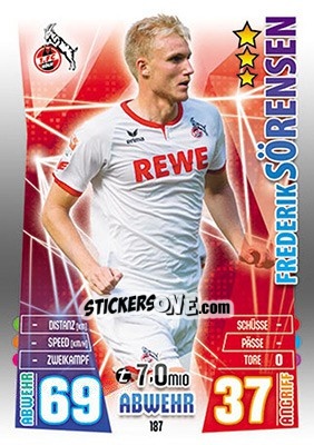 Cromo Frederik Sörensen - German Fussball Bundesliga 2015-2016. Match Attax - Topps