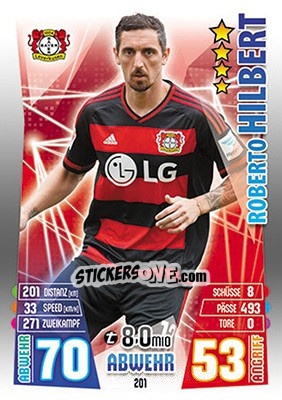 Cromo Roberto Hilbert - German Fussball Bundesliga 2015-2016. Match Attax - Topps