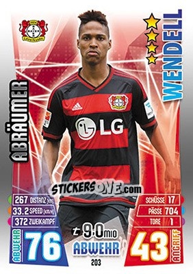 Cromo Wendell - German Fussball Bundesliga 2015-2016. Match Attax - Topps