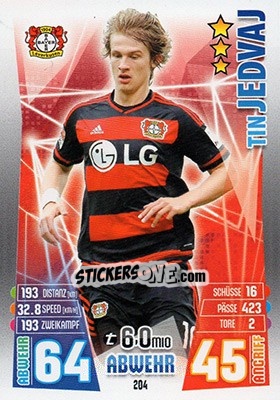 Sticker Tin Jedvaj - German Fussball Bundesliga 2015-2016. Match Attax - Topps