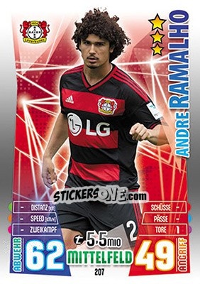 Sticker André Ramalho - German Fussball Bundesliga 2015-2016. Match Attax - Topps