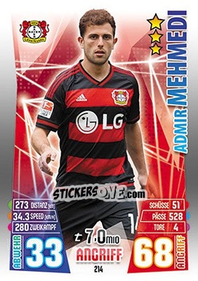 Figurina Admir Mehmedi - German Fussball Bundesliga 2015-2016. Match Attax - Topps