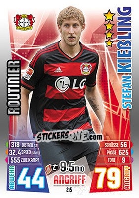 Cromo Stefan Kießling - German Fussball Bundesliga 2015-2016. Match Attax - Topps