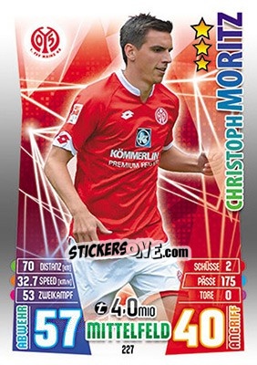 Figurina Christoph Moritz - German Fussball Bundesliga 2015-2016. Match Attax - Topps