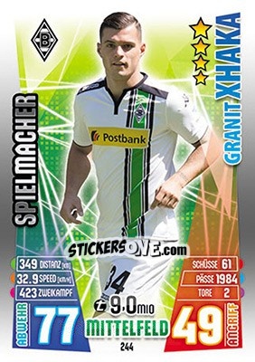 Cromo Granit Xhaka - German Fussball Bundesliga 2015-2016. Match Attax - Topps