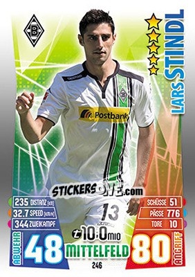 Cromo Lars Stindl - German Fussball Bundesliga 2015-2016. Match Attax - Topps