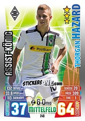 Cromo Thorgan Hazard - German Fussball Bundesliga 2015-2016. Match Attax - Topps