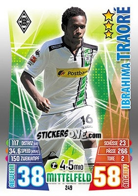 Sticker Ibrahima Traoré - German Fussball Bundesliga 2015-2016. Match Attax - Topps