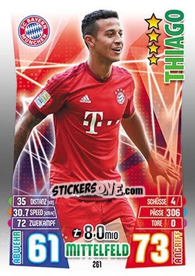 Sticker Thiago Alcántara - German Fussball Bundesliga 2015-2016. Match Attax - Topps