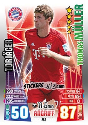 Cromo Thomas Müller - German Fussball Bundesliga 2015-2016. Match Attax - Topps